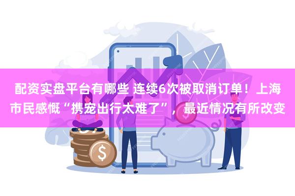 配资实盘平台有哪些 连续6次被取消订单！上海市民感慨“携宠出行太难了”，最近情况有所改变