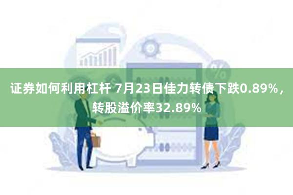 证券如何利用杠杆 7月23日佳力转债下跌0.89%，转股溢价率32.89%