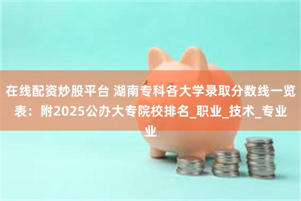 在线配资炒股平台 湖南专科各大学录取分数线一览表：附2025公办大专院校排名_职业_技术_专业